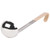 Vollrath 4980335 3 Oz. 18/8 Stainless Steel 14 Ga. 12 5/8 Grooved Hooked Ivory Kool-Touch Ladle