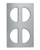 Vollrath 8241314 21.13" W x 12.75" D Stainless Steel Half Oval Miramar Template