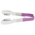 Vollrath 4780680 6" Stainless Steel One-Piece Scalloped Teeth Springless Design Purple Ergonomic Antimicrobial Kool-Touch Handle Utility Tongs Warranty