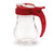Vollrath 1606-02 7 Oz. 4 1/4" H 2 3/4" Bottom Diameter 1 3/4" Jar Opening Clear Polycarbonate Jar with Red Plastic Top Dripcut Syrup Server