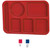 Vollrath 2614-02 13-3/4"W x 9-3/4"D Bright Red Rectangular Left Hand Polypropylene Stackable School Compartment Tray