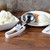 Vollrath 47390 3" Dia. 4.7 Oz. Size 6 Squeeze Handle White Stainless Steel Plastic Handle Disher