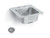 Vollrath K1554-C 11"W x 10" Front-to-Back x 6 3/16" Deep Bowl Drop-in Stainless Steel Self-Rimming Underbar Sink