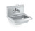 Vollrath K1410-C 17" W x 15" D 4" Centers 20 Gauge Stainless Steel Wall-Mounted Hand Sink with Bracket Strainer and Gooseneck Faucet