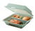 GET EC-09-1-JA 9" W x 3.5" H x 9" D Green Polypropylene 3-Compartments G.E.T Food Container