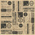 GET P-GT-1212-BR 12" W x 12" D Black Generic Typography Theme On Brown Paper Grease-Resistant Food-Safe Sandwich/Deli Wrap Paper