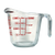 Harold Import 4901 8 Oz. Red Measurement Fully Tempered Oven Proof Glass Anchor Hocking Measuring Cup