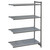 Cambro CBA245484V4580 54" W x 84" H x 24" D Brushed Graphite Polypropylene 4 Shelves Louvered Camshelving Basics Plus Add-On Unit