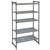 Cambro CBU184272V5580 42" W x 72" H x 18" D Brushed Graphite Polypropylene 5 Shelves Louvered Camshelving Basics Plus Starter Unit