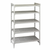 Cambro CPU242464V5480 24" W x 24" D x 64" H Speckled Gray Polypropylene 5 Shelves Louvered Camshelving Premium Starter Unit