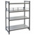 Cambro ESR24303151 30" W x 24" D x 4" H Soft Gray Polypropylene Camshelving Elements Three-Quarter Shelf Rail Kit