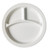 Cambro 93CW148 9" Dia. Beige Polycarbonate 3 Compartments Camwear Plate