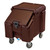 Cambro ICS100L4S131 100 Lb. Dark Brown Plastic Mobile SlidingLid Ice Caddy
