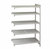 Cambro CPA246084V5PKG 60" W x 24" D x 84" H Speckled Gray Polypropylene 5 Shelves Louvered Camshelving Premium Add-On Unit