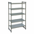 Cambro CBU214284VS5580 42" W x 84" H x 21" D Brushed Graphite Polypropylene 5 Shelves Louvered and Solid Camshelving Basics Plus Starter Unit