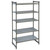 Cambro CBU214284VS5580 42" W x 84" H x 21" D Brushed Graphite Polypropylene 5 Shelves Louvered and Solid Camshelving Basics Plus Starter Unit