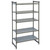 Cambro CBU213084S5580 30" W x 21" D x 84" H Brushed Graphite Polypropylene 5 Shelves Solid Camshelving Basics Plus Starter Unit