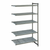 Cambro CBA243672V5580 36" W x 72" H x 18" D Brushed Graphite Polypropylene 5 Shelves Louvered Camshelving Basics Plus Add-On Unit