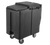 Cambro ICS125T131 125 Lb. Dark Brown Plastic Mobile SlidingLid Tall Ice Caddy
