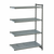 Cambro CBA244872V4580 48" W x 72" H x 24" D Brushed Graphite Polypropylene 4 Shelves Louvered Camshelving Basics Plus Add-On Unit