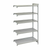 Cambro CPA214284S5PKG 42" W x 21" D x 84" H Speckled Gray Polypropylene 5 Shelves Solid Camshelving Premium Add-On Unit