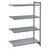 Cambro CBA243664VS4580 36" W x 64" H x 24" D Brushed Graphite Polypropylene 4 Shelves Louvered and Solid Camshelving Basics Plus Add-On Unit