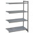 Cambro CBA245472V4580 54" W x 72" H x 24" D Brushed Graphite Polypropylene 4 Shelves Louvered Camshelving Basics Plus Add-On Unit