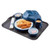Cambro 1418CWNSH485 14" x 18" Smoked Metal Non-Skid Polycarbonate Rectangular Camwear Tray with Handles - 12/Case