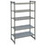 Cambro CBU244884S5580 48" W x 24" D x 84" H Brushed Graphite Polypropylene 5 Shelves Solid Camshelving Basics Plus Starter Unit