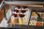 TableCraft Products 483 Maroon ABS Tops Salad Dressing Dispenser Set