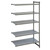 Cambro CBA186084S5580 60" W x 84" H x 18" D Brushed Graphite Polypropylene 5 Shelves Solid Camshelving Basics Plus Add-On Unit