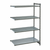 Cambro CBA216084VS4580 60" W x 84" H x 21" D Brushed Graphite Polypropylene 4 Shelves Louvered Camshelving Basics Plus Add-On Unit