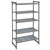 Cambro CBU213072V5580 30" W x 72" H x 21" D Brushed Graphite Polypropylene 5 Shelves Louvered Camshelving Basics Plus Starter Unit