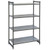 Cambro CBU246064S4580 60" W x 24" D x 64" H 4 Shelves Brushed Graphite Solid Camshelving Basics Plus Starter Unit