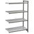 Cambro CBA185472S4580 54" W x 72" H x 18" D Brushed Graphite Polypropylene 4 Shelves Solid Camshelving Basics Plus Add-On Unit