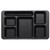 Cambro 1596CW110 9" x 15" Black Polycarbonate Rectangular Camwear 2 " x 2 Compartment Tray - 24/Case