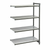 Cambro CBA184284S4580 42" W x 84" H x 18" D Brushed Graphite Polypropylene 4 Shelves Solid Camshelving Basics Plus Add-On Unit