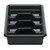 Cambro 1120CBR110 Black Hi-Impact Plastic 4 Compartments Cambox Cutlery Box - 12/Case