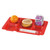 Cambro 1596CW404 9" x 15" Red Polycarbonate Rectangular Camwear 2 " x 2 Compartment Tray - 24/Case