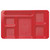 Cambro 1596CW404 9" x 15" Red Polycarbonate Rectangular Camwear 2 " x 2 Compartment Tray - 24/Case