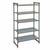 Cambro CBU216084S5580 60" W x 84" H x 21" D Brushed Graphite Polypropylene 5 Shelves Solid Camshelving Basics Plus Starter Unit