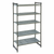 Cambro CBU184872V5580 48" W x 72" H x 18" D Brushed Graphite Polypropylene 5 Shelves Louvered Camshelving Basics Plus Starter Unit