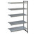 Cambro CBA214284VS5580 42" W x 84" H x 21" D Brushed Graphite Polypropylene 5 Shelves Louvered and Solid Camshelving Basics Plus Add-On Unit
