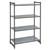 Cambro CBU214872S4580 48" W x 72" H x 21" D Brushed Graphite Polypropylene 4 Shelves Solid Camshelving Basics Plus Starter Unit