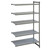 Cambro CBA213084S5580 30" W x 84" H x 21" D Brushed Graphite Polypropylene 5 Shelves Solid Camshelving Basics Plus Add-On Unit