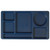 Cambro 915CP186 9" x 15" Navy Blue Co-Polymer Rectangular Camwear 2 x 2 Compartment Tray - 24/Case