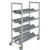 Cambro CPMU244875PDPKG 48" W x 24" D x 75" H Speckled Gray Plastic 4 Tiers Camshelving Premium Mobile Angled Drying Rack Cart