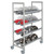 Cambro CPMU244875PDPKG 48" W x 24" D x 75" H Speckled Gray Plastic 4 Tiers Camshelving Premium Mobile Angled Drying Rack Cart