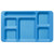 Cambro 1596CW168 9" x 15" Blue Polycarbonate Rectangular Camwear 2 " x 2 Compartment Tray - 24/Case