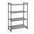 Cambro CBU216084S4580 60" W x 84" H x 21" D Brushed Graphite Polypropylene 4 Shelves Solid Camshelving Basics Plus Starter Unit